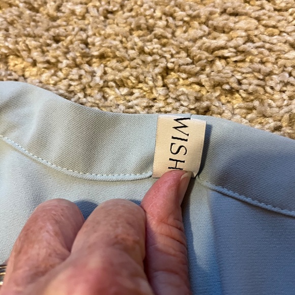 Chicwish - Light Blue Bowknot Cape Sleeves Blouse- Size M - Picture 8 of 12